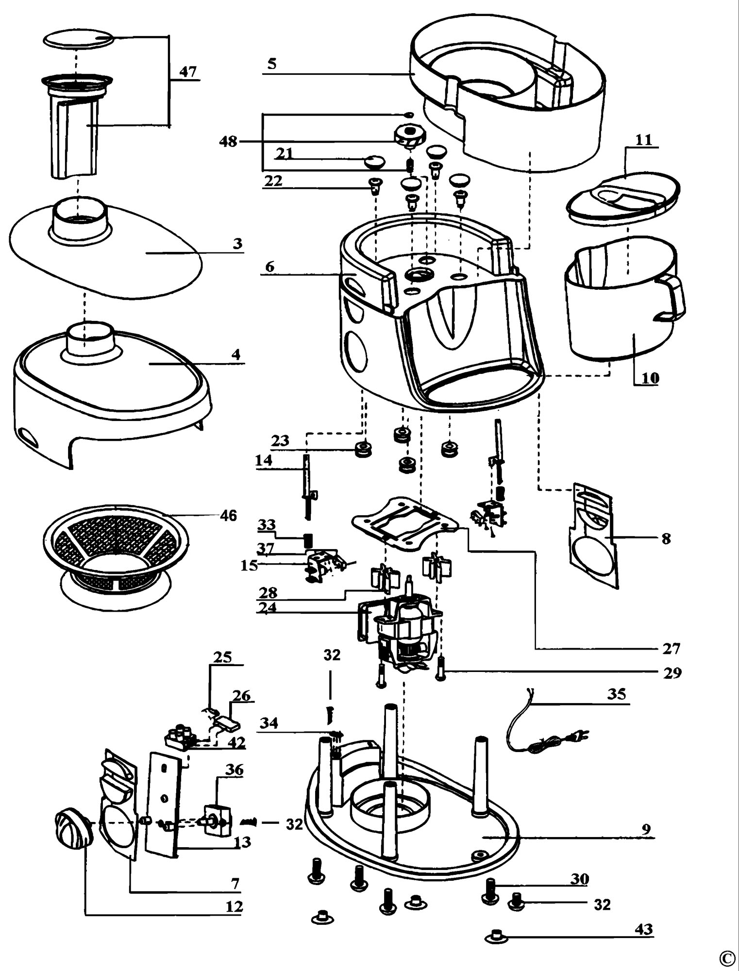 Black Decker Je60 Juicer type 1 Spare Parts SPARE JE60 TYPE 1