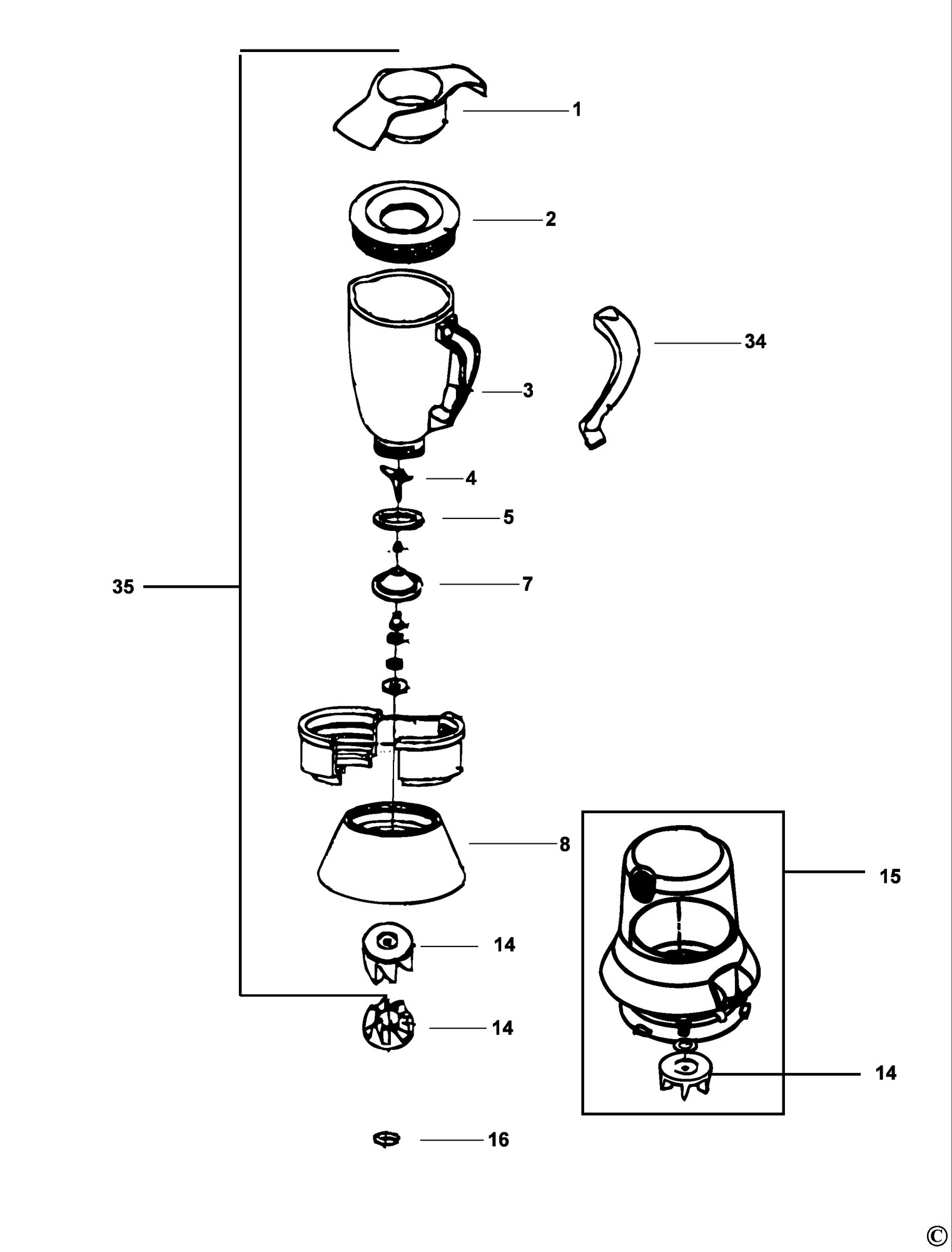 BLACK DECKER BL60 BLENDER TYPE 1 Spare Parts