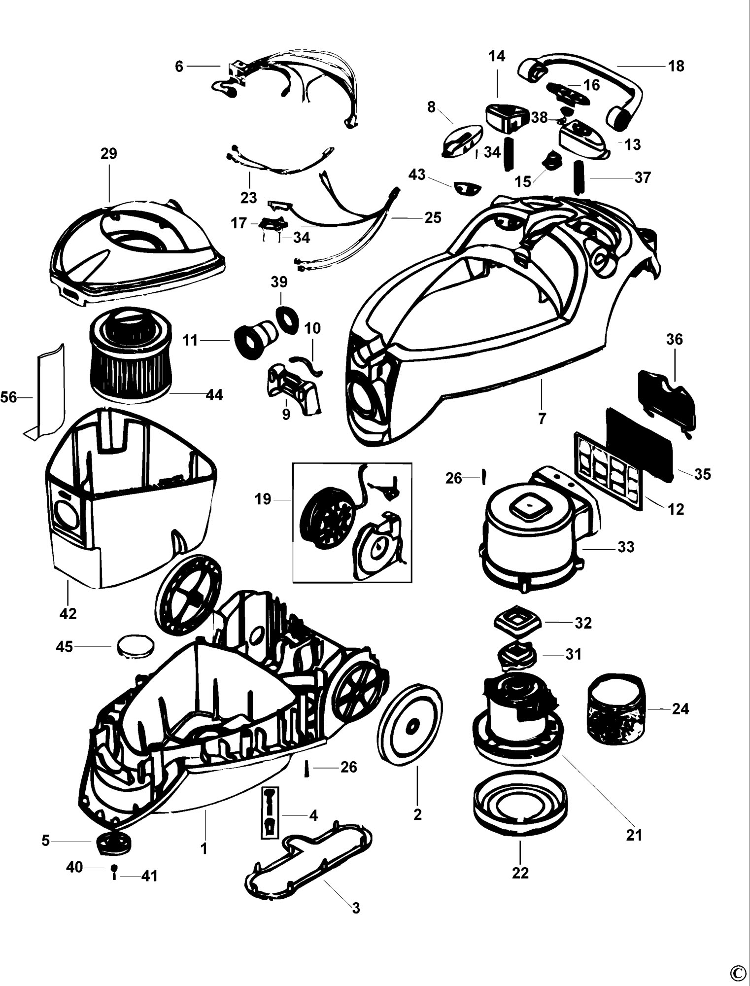 BLACK DECKER VM875 VACUUM CLEANER TYPE 1 Spare Parts