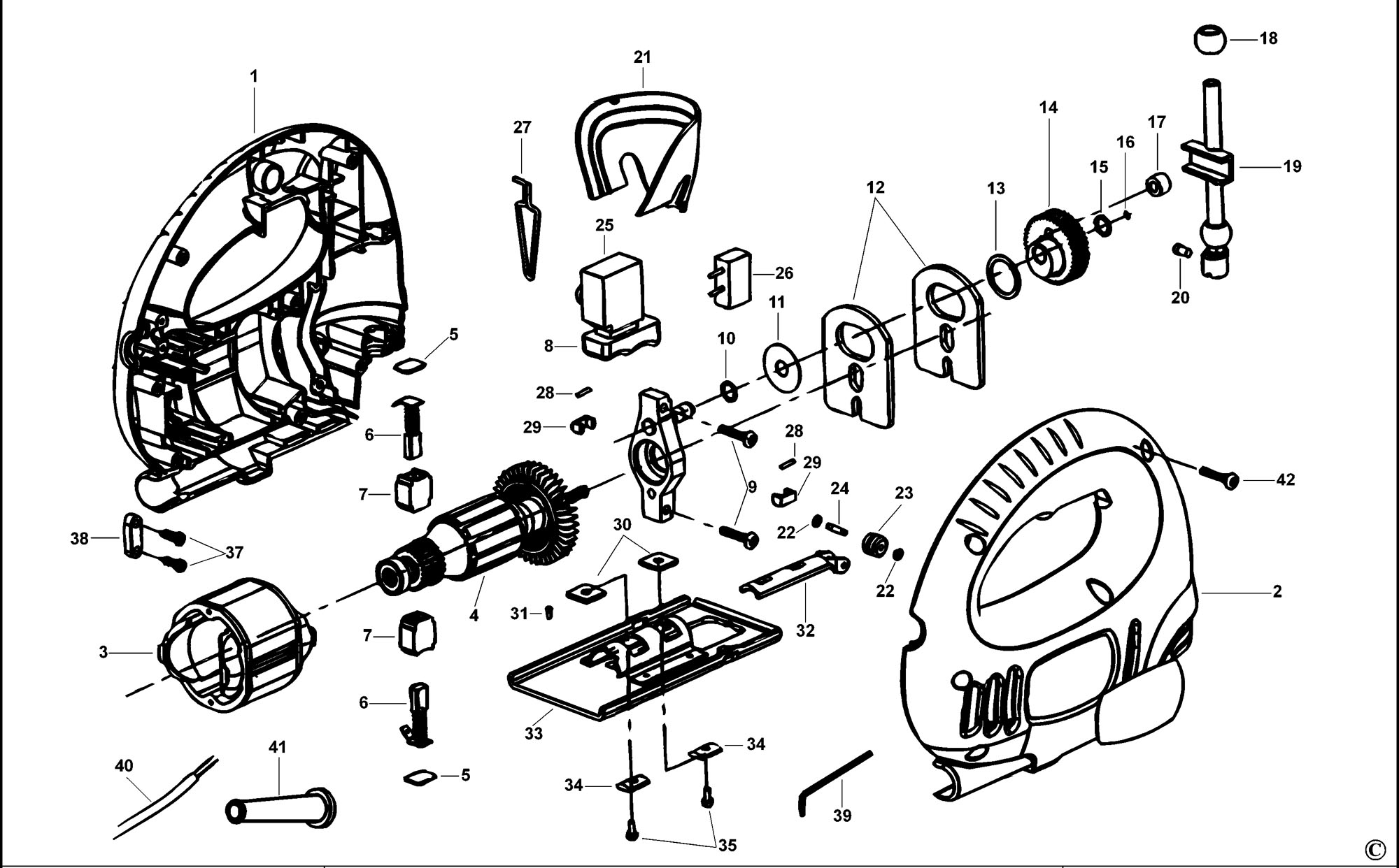 Black Decker Cd201 Jigsaw type 1 Spare Parts SPARE CD201