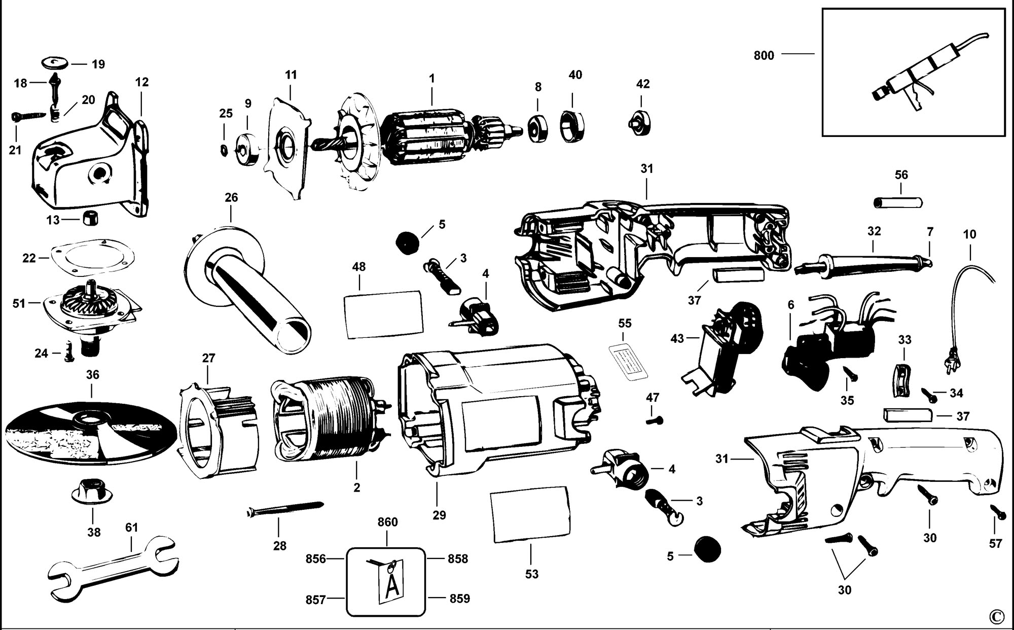 BLACK DECKER 6138 40 SANDER POLISHER TYPE 2 Spare Parts