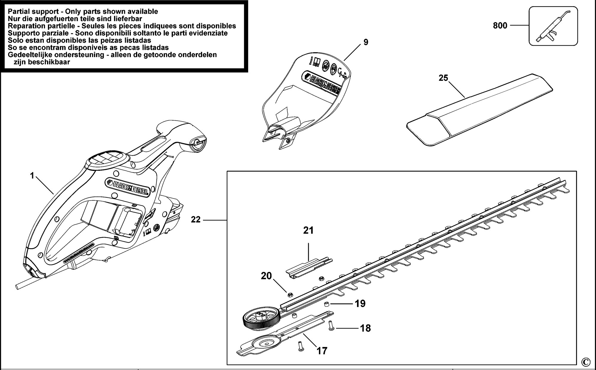 Image of Black & Decker GT510 hedge trimmer on Black & Decker website