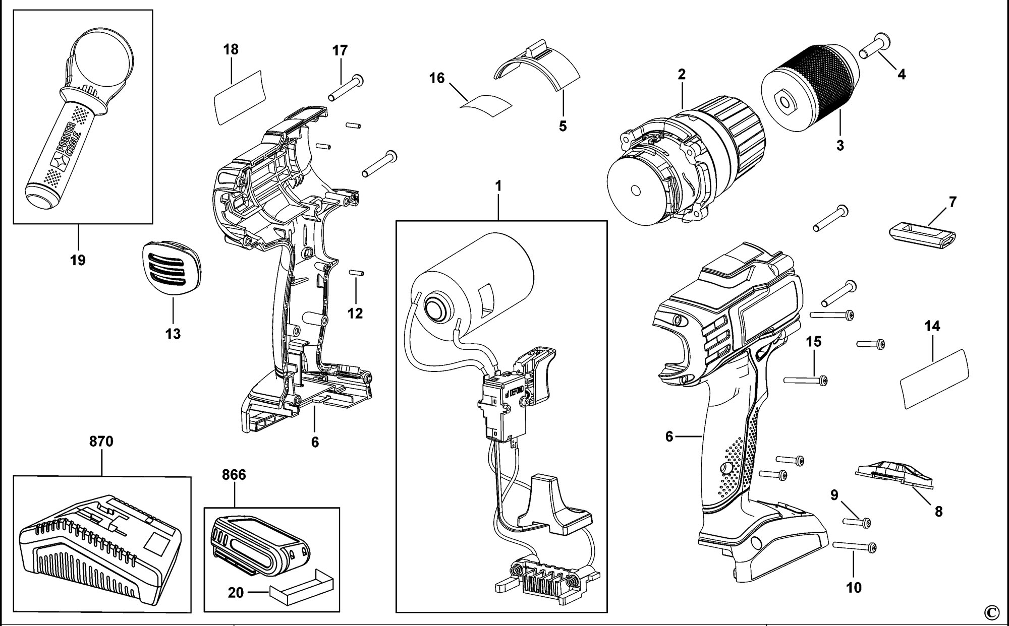 Image of Black & Decker PCL18HDK2 cordless drill