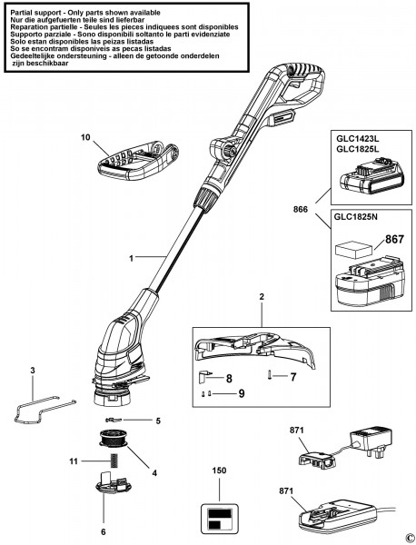 Black & Decker BST2018 Type H2 Cordless String Trimmer Spare Parts - Part  Shop Direct