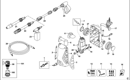 Black Decker Pw1470td Pressure Washer type 1 Spare Parts