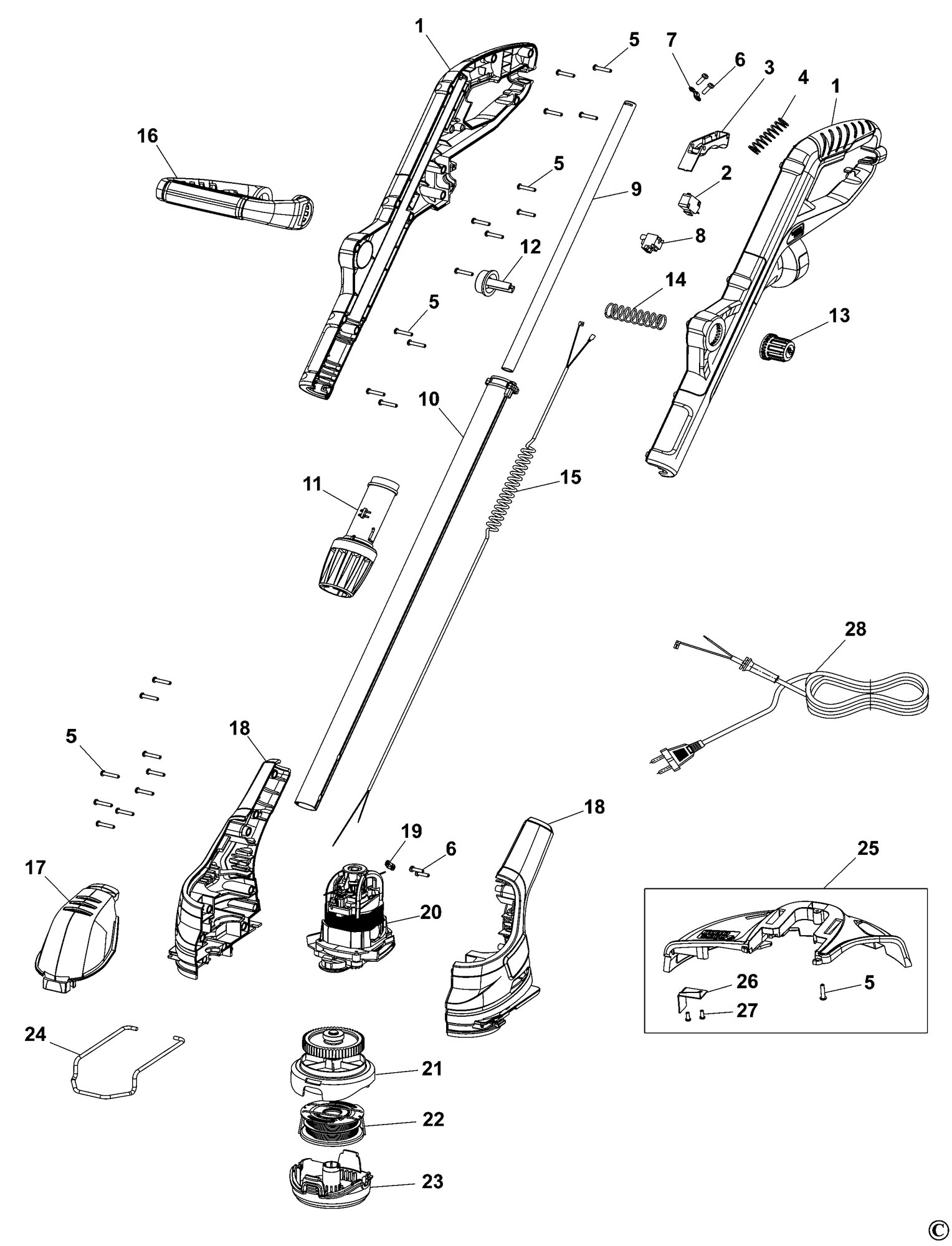 parts for black and decker weed trimmer