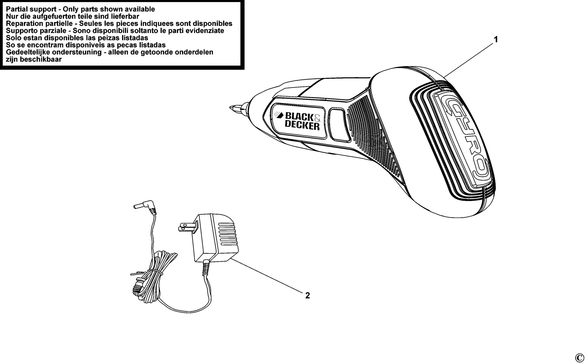 Black & Decker Shrub Trimmer & Screwdriver Charger 90545050 from Spare  Parts World