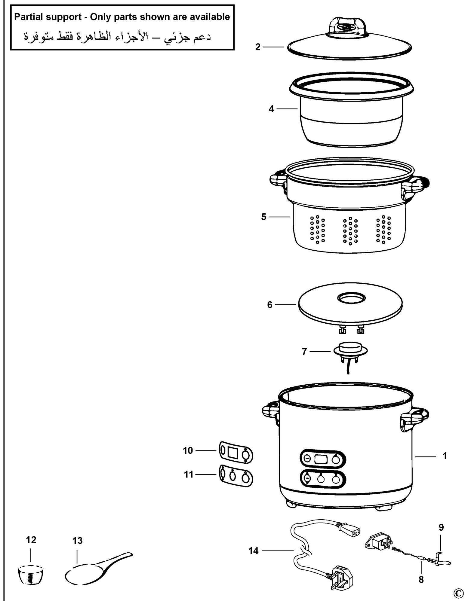 BLACK DECKER RPC1800 RICE COOKER TYPE 1 Spare Parts