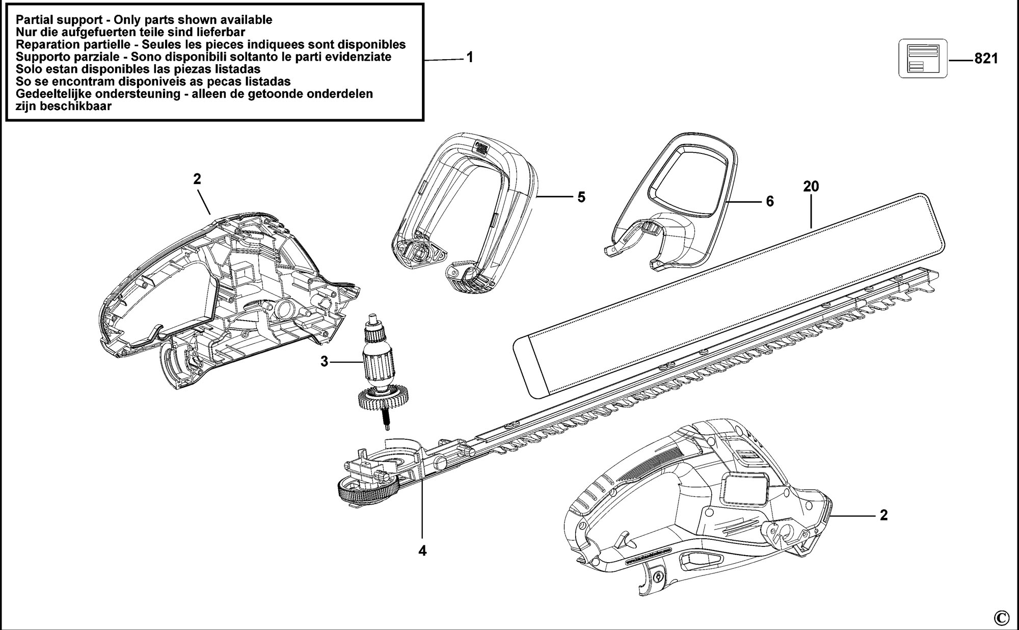 Black Decker Bdht55 Hedge Trimmer type 1 Spare Parts