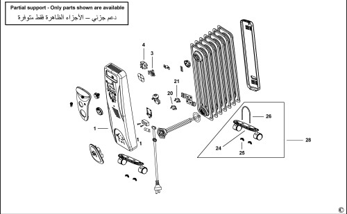 BLACK DECKER OR07D B5 OIL RADIATOR TYPE 1 Spare Parts