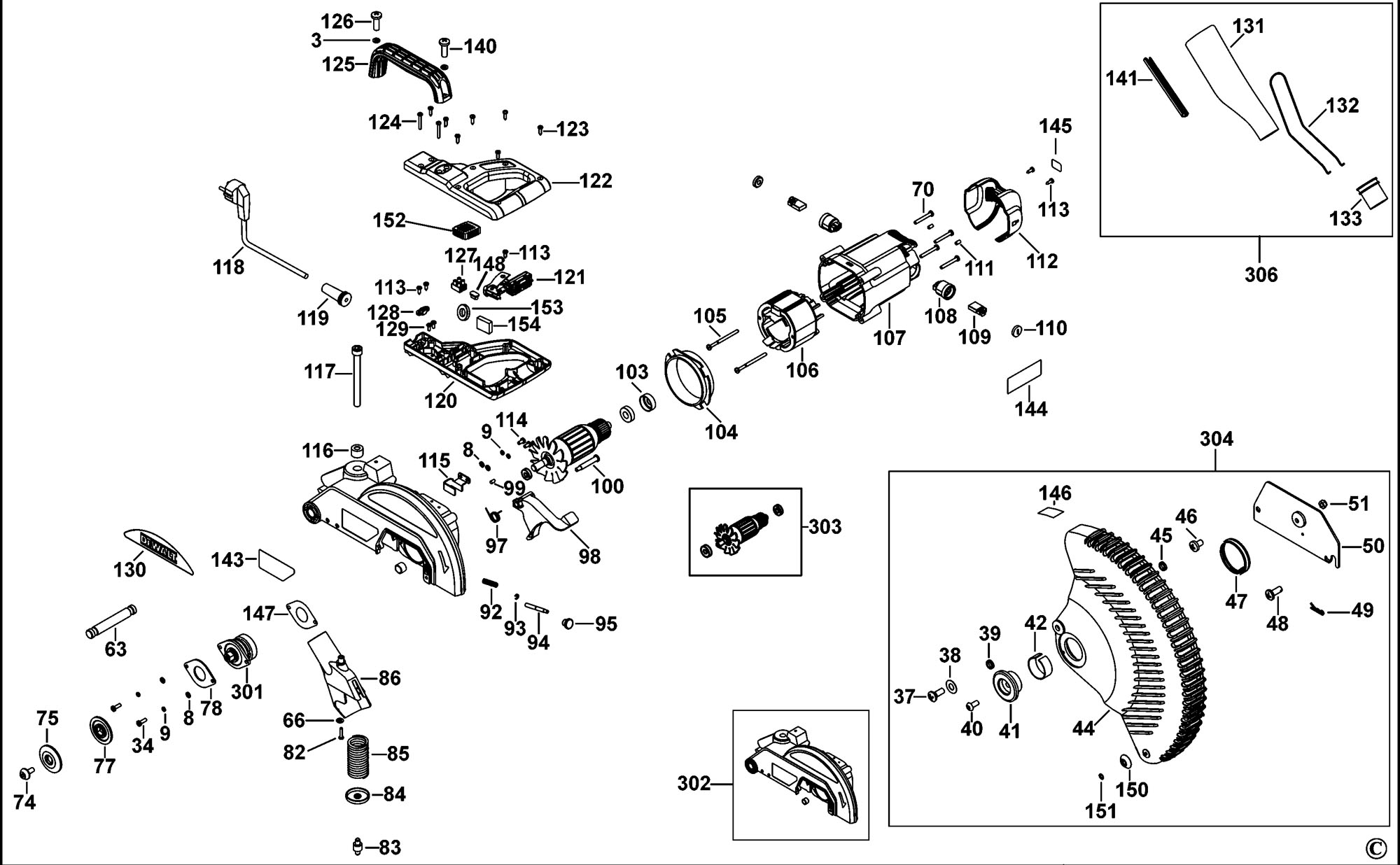 Dewalt Dw714 Mitre Saw Type 1 Spare Parts Sparedw714type1 From Spare Parts World 2353