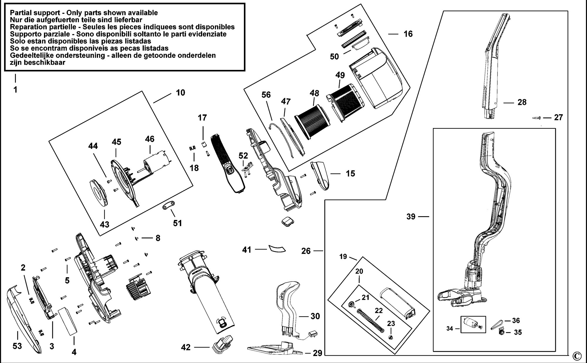 BLACK DECKER SVJ520BFS DUSTBUSTER TYPE H2 Spare Parts