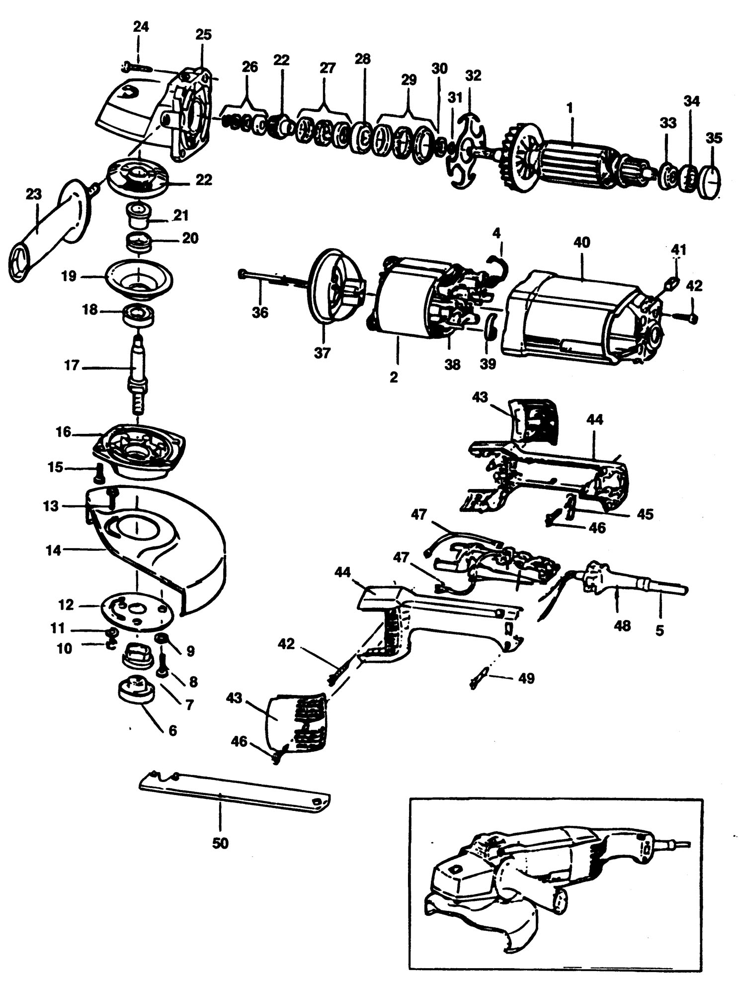 Black & Decker P5751 Angle Grinder (type 1) Spare Parts SPARE_P5751 ...