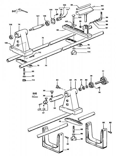 Elu Db180-----b Lathe (type 1) Spare Parts Spare Db180-----b Type 1 