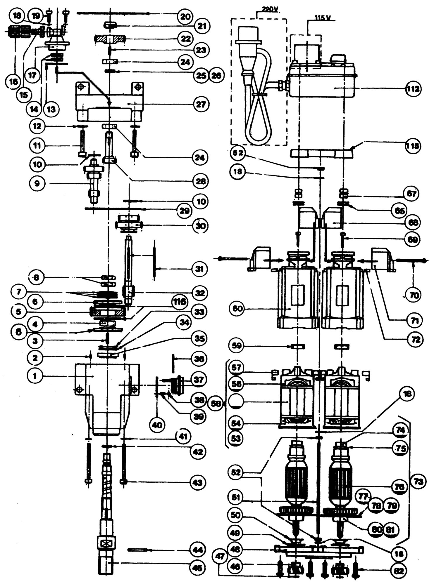 BLACK DECKER P1820L CORE DRILL TYPE 1 Spare Parts