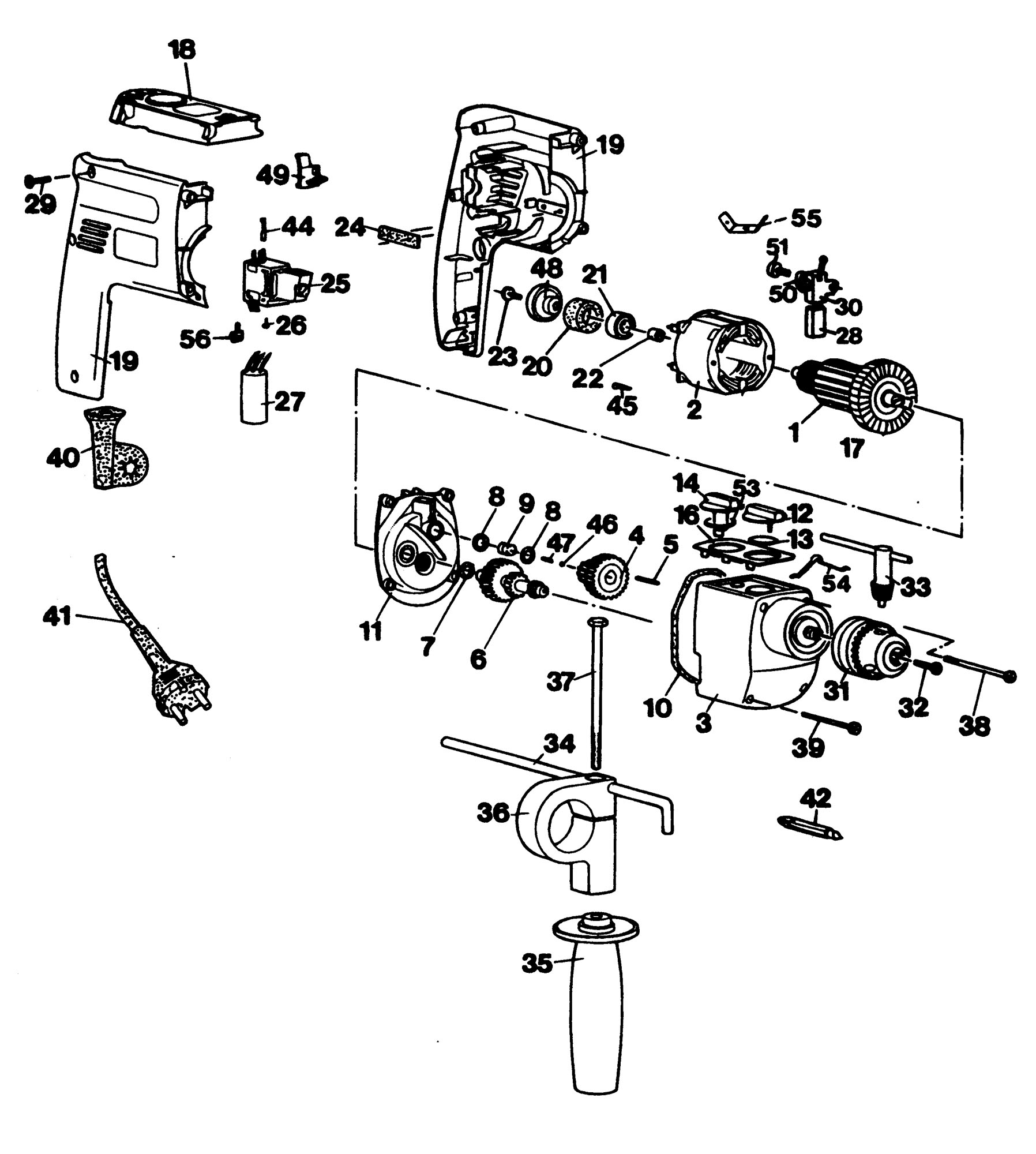 BLACK DECKER D240RT HAMMER DRILL TYPE 1 Spare Parts