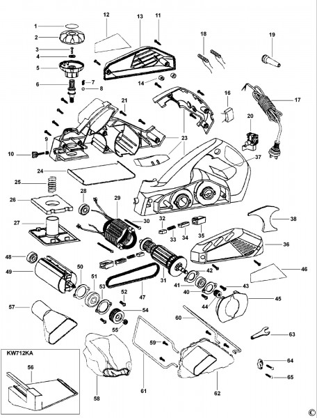 Black & Decker Kw712 Planer (type 1) Spare Parts SPARE_KW712/TYPE_1 ...