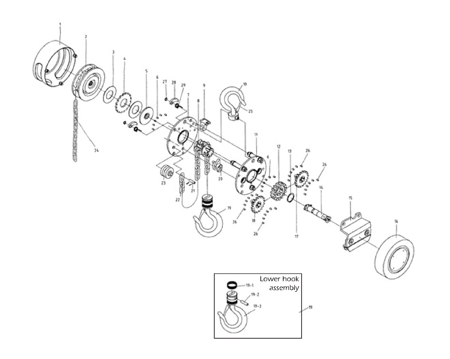 Draper 435 0 5 Tonne Chain Hoist Chain Block Spare Parts Spare 435 From Spare Parts World