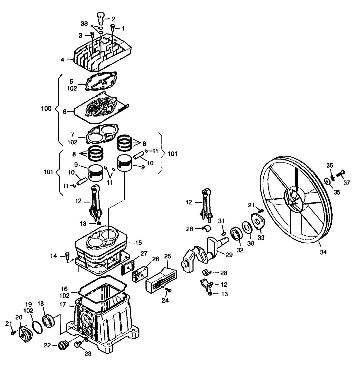 Draper Da100/15bla 54277 Assembly Drawing Spare Parts SPARE_54277 from ...