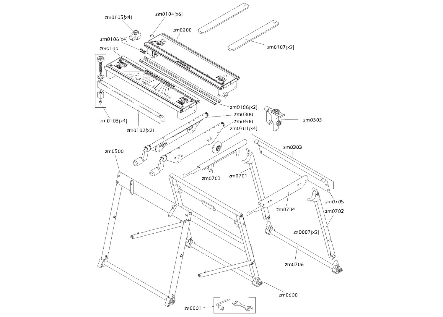 Draper Mwb1000 86265 Multi-purpose Workstation Spare Parts SPARE_86265 ...