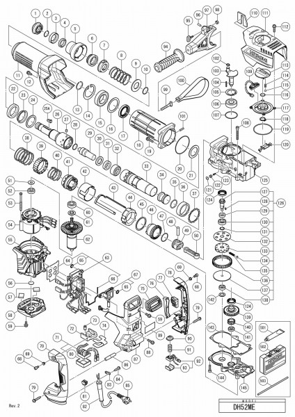 Hitachi Rotary Hammer Dh 52me Spare Parts SPARE_DH52ME from Spare Parts ...