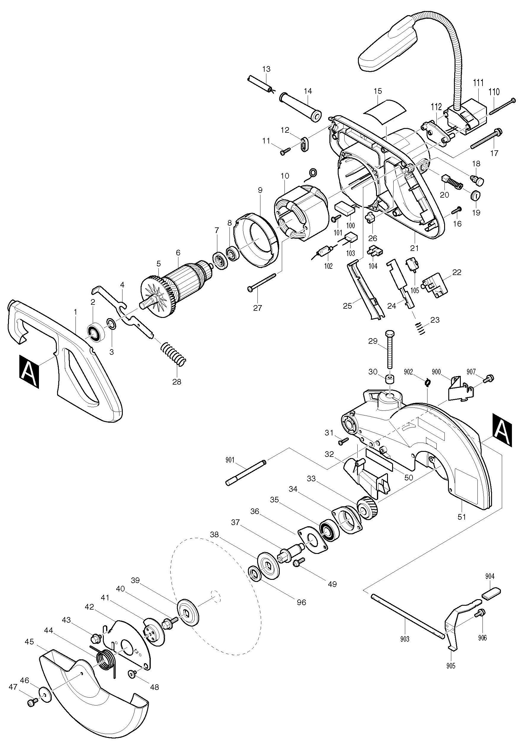 Makita Ls1040f Corded 260mm Mitre Saw 110v  240v Spare Parts SPARE_LS1040F  from Spare Parts World